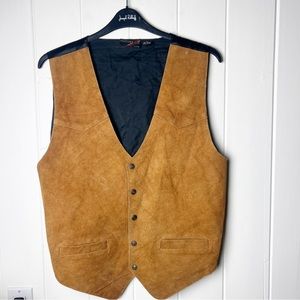 Vintage Thums Up Lined Genuine leather Suede Vest